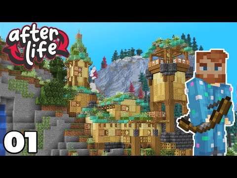 AfterLife SMP : MY NEW STARTER HOUSE! Minecraft 1.18 Survival (#1)