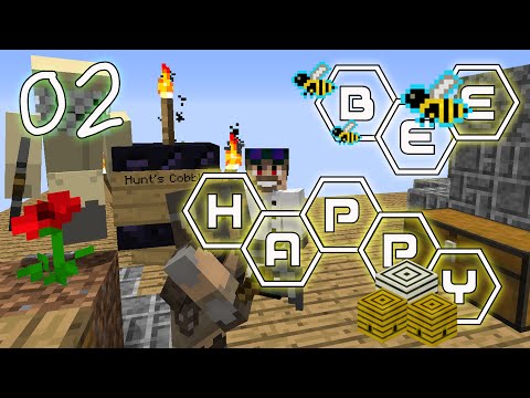 Minecraft Mod Pack Bee Happy - Episode 2 - Cobble and Agricraft in Bee Happy