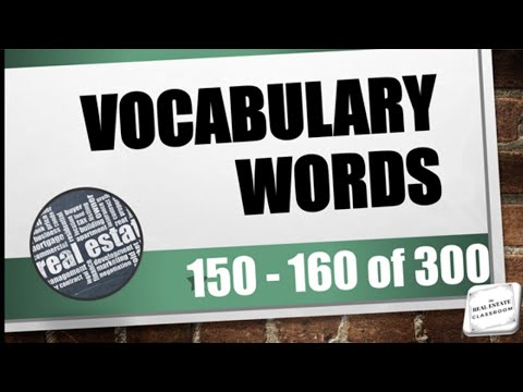 Real Estate Vocabulary 1 20 of 300 Real Estate Exam Prep Videos