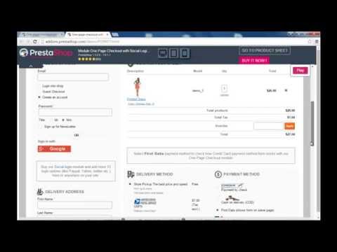 Prestashop One Page Checkout with social login and ship2pay