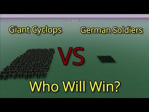 250 Giant Cyclops vs 250 German Soldiers Ultimate Epic Battle Simulator