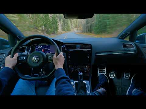 Driving a Manual Golf R Hard on a Mountain Road