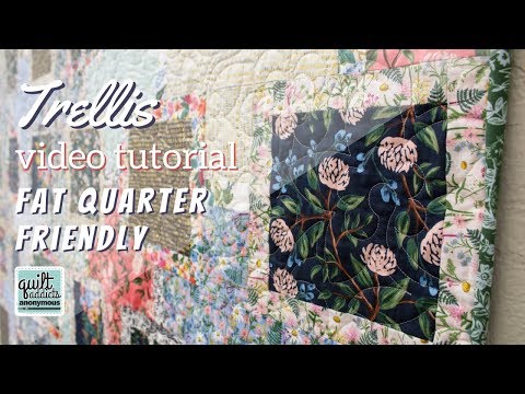 Fat Quarter Friendly, Strip Piecing Quilt Tutorial! Watch How to Make Trellis ..