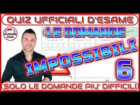 LE DOMANDE IMPOSSIBILI  #6 - ESAME TEORICO PATENTE: 3 DOMANDE CON UN’ALTISSIMA PERCENTUALE D’ERRORE