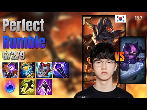Perfect Top Rumble vs Kennen lol KR solo rank Full Game 15.7 | 퍼펙트 럼블 vs 케넨