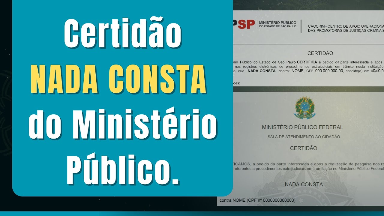 COMO TIRAR A CERTIDÃO NEGATIVA DO MINISTÉRIO PÚBLICO