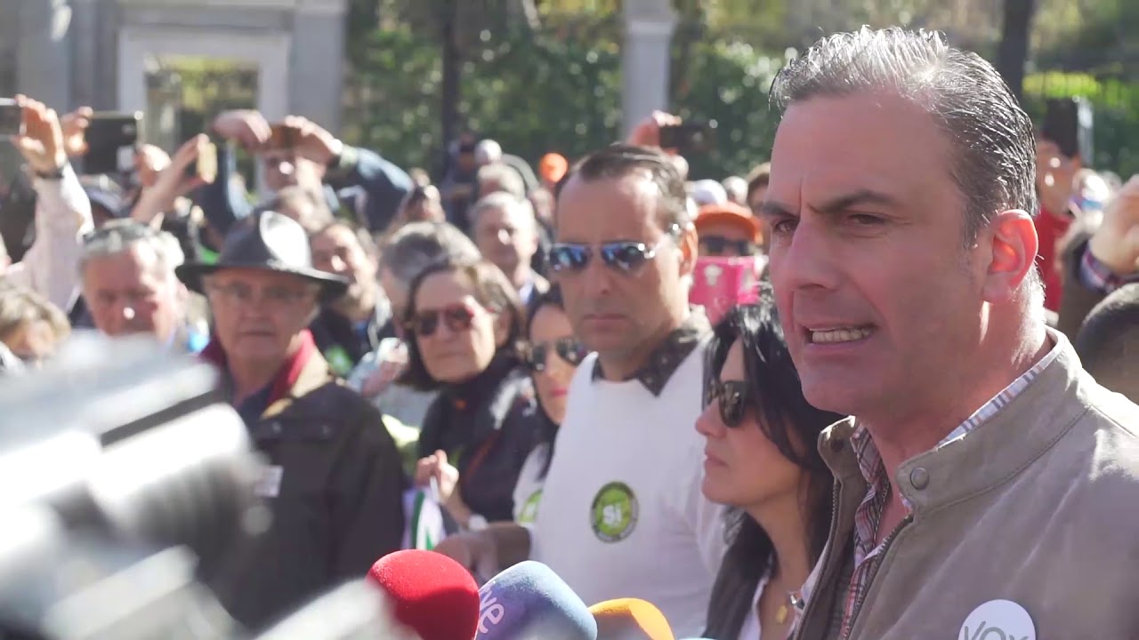 Javier Ortega en la manifestación en defensa del mundo rural