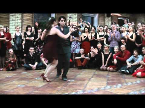  Fernando Sanchez  and  Ariadna Naveira  are  dancing  to  the  vals  "  Mascarita  "  by  Pedro Laurenz
