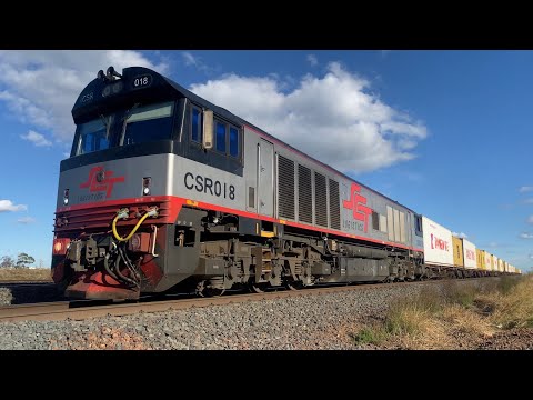 Up SCT 7922V Dooen Container train with CSR018 at Norlane headed for Melbourne 1/6/2025