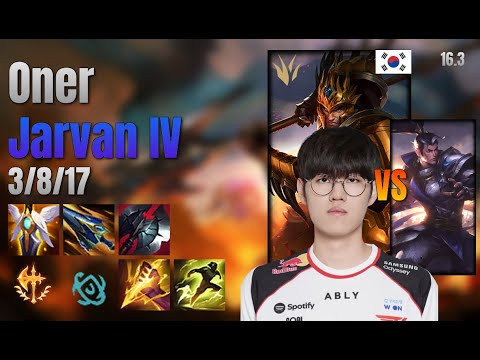 Oner Jungle Jarvan IV vs Xin Zhao lol KR solo rank Full Game 16.3 | 오너 자르반 4세 vs 신 짜오