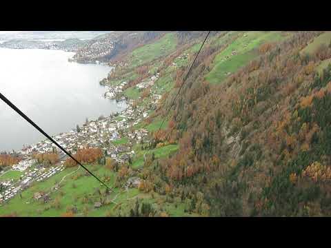 Vitznau - Wissifluh Luftseilbahn Talfahrt 2022 Seilbahn téléphérique cable car