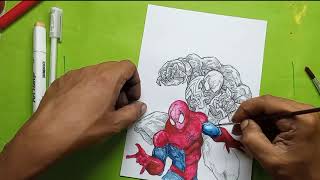 SPIDERMAN and VENOM coloring pages / avengers / marvel comic