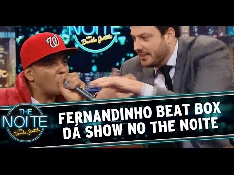 Fernandinho Beat Box creates sounds on The Noite.
