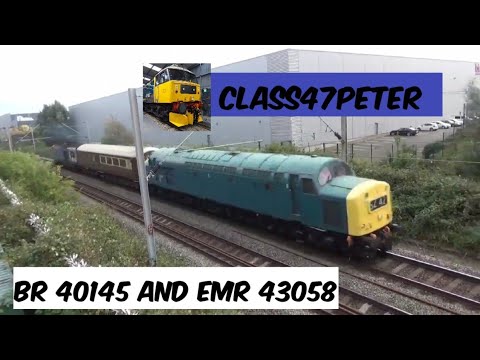 BR 40145 Thrashes out of Bescot Dragging EMR HST Power Car 43058, 5Z42
