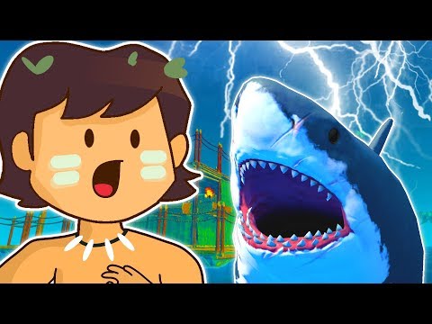 SURVIVING SHARK ATTACKS IN MASSIVE STORM! | Raft (New Update Let's Play/Gameplay - Part 1)