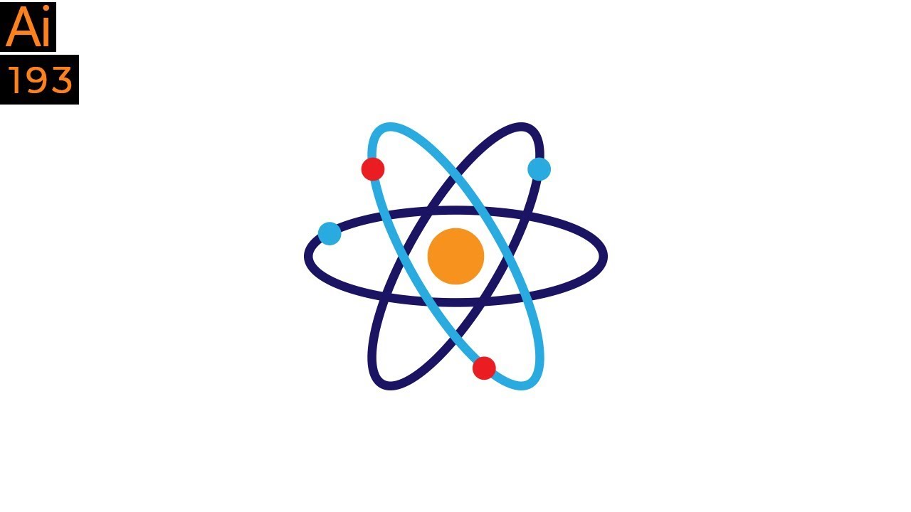 Atom icon in Adobe Illustrator