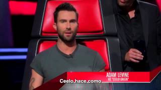 Adam Levine imita a Blake Shelton,Christina Aguilera &amp; Cee lo Green | The Voice (SUBTITULADO)