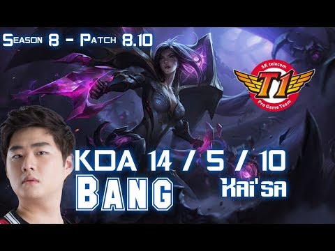 SKT T1 Bang KAI'SA vs KOG'MAW ADC - Patch 8.10 KR Ranked
