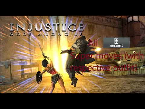 Injustice mobile: All 144 CHARACTER SKIN/OUTFIT SUPER MOVES!!!