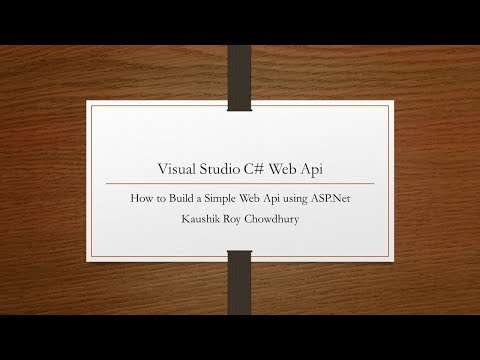 How to build a simple web api using Microsoft Visual Studio
