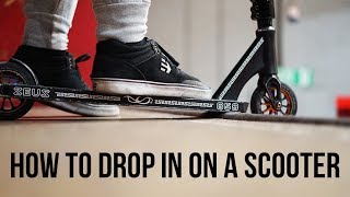 Rampworx Skatepark: HOW TO DROP IN A RAMP ON A SCOOTER!