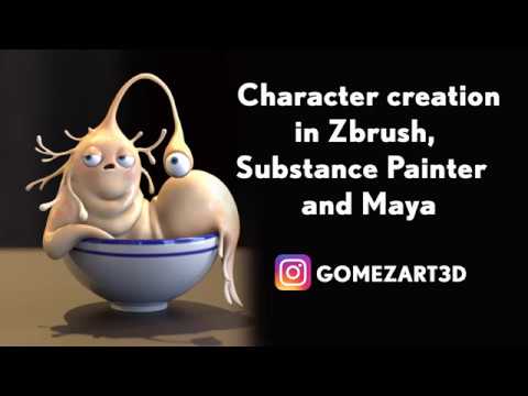 Character creation in Zbrush,  Substance Painter and Maya 2018