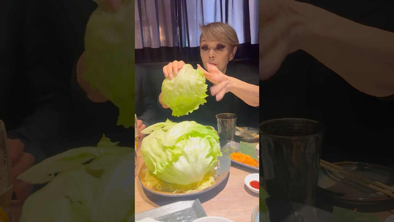 レタス食べるの早すぎ😅　#shorts    #dinner  #japanesefood  #夫婦