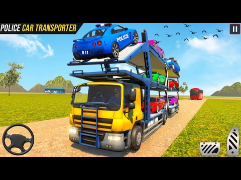 Police Car Transport Truck Driver Simulator - Prado Transporter Offroad Driving - Android GamePlay