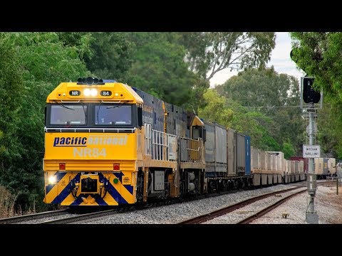 Freshly Painted NR84 leads Pacific National 6PM7 through Adelaide | NR84, NR87