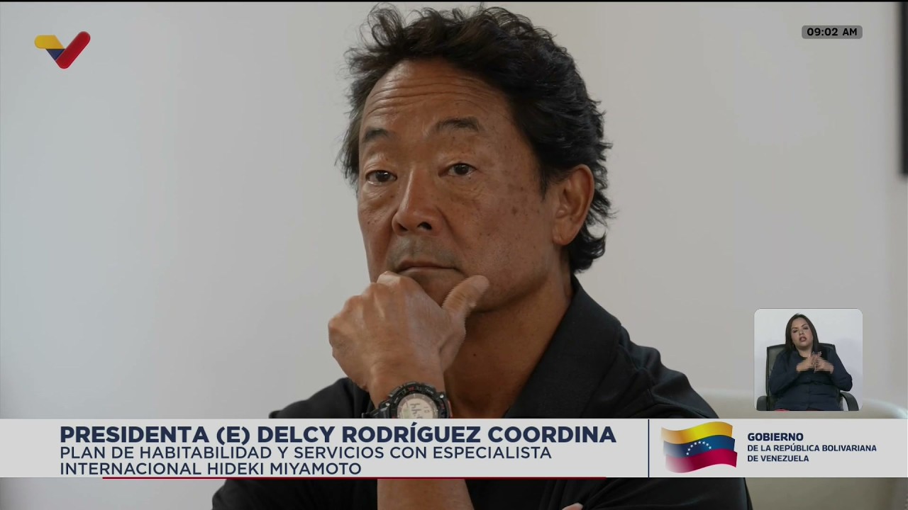 Delcy Rodríguez reunida con Hideki Miyamoto, especialista en desastres