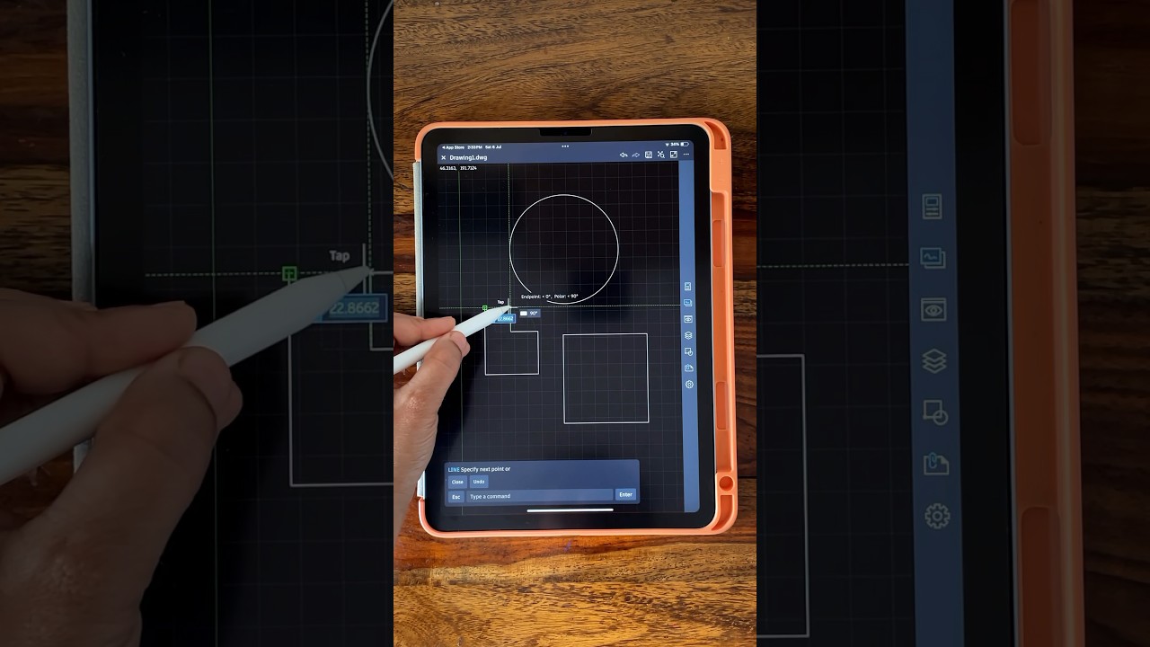 Learn AutoCAD On iPad ✅- Day1 #shorts #autocad #cad #ipad #ipadpro #designgorhythm #2d #drawing