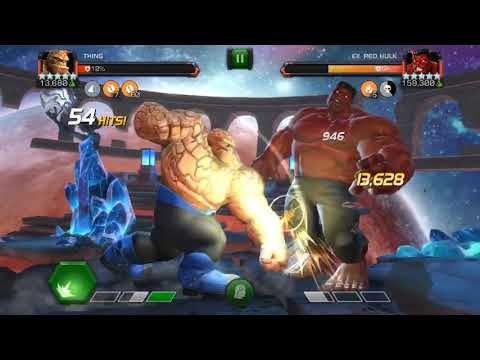 Thing Oneshot Against LoL Red Hulk - Marvel Contest Of Champions