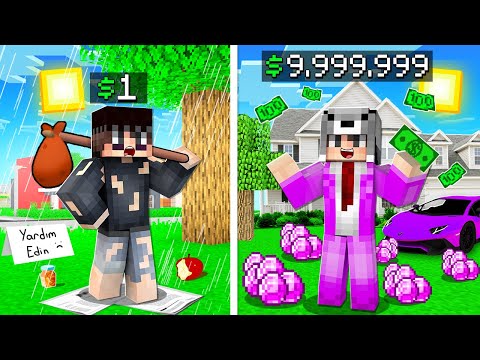 24 SAAT DİLENCİLİK YAPIP MİLYARDER OLDUM 😱 - Minecraft