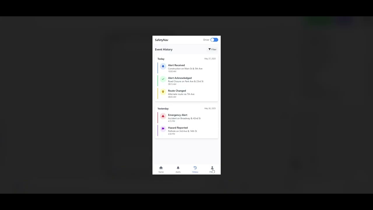 SafetyNav Navigation App