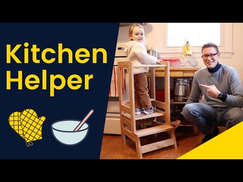 Part of a video titled Building a Kitchen Helper Stand for Our Toddler - YouTube