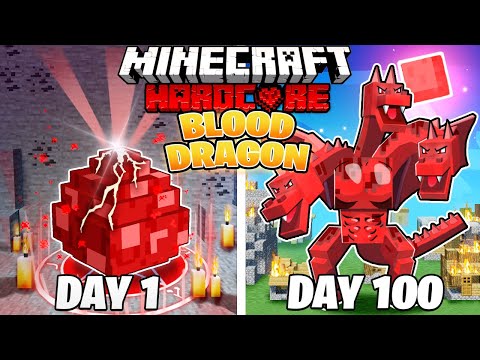 I Survived 100 DAYS as a BLOOD DRAGON in HARDCORE Minecraft!