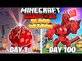 I Survived 100 DAYS As A BLOOD DRAGON In HARDCORE Minecraft