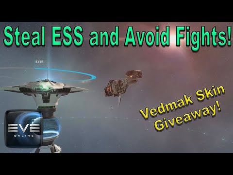 Eve Online - Steal ESS Sites without Fighting! Free Isk and "some" Risk! Vedmak Skin Giveaway!