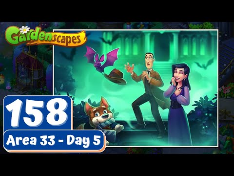 Gardenscapes - Part 158 -Haunted Hotel - Area 33 - Day 5 - Gameplay