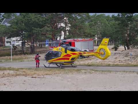 Zabezpieczenie lądowania i startu śmigłowca LPR. Hel, 17.08.2021 r.