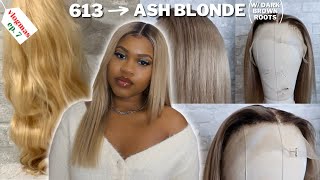 how to: platinum (613) to ASH BLONDE w/ dark roots 👱🏾‍♀️ | the easy way | vlogmas episode 7 🎄