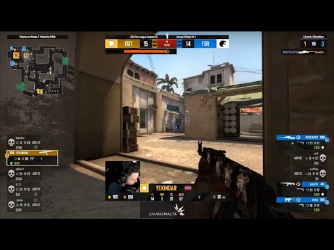 YEKINDAR INSANE 1v3! FURIA vs OUTSIDERS | ESL PRO LEAGUE S15