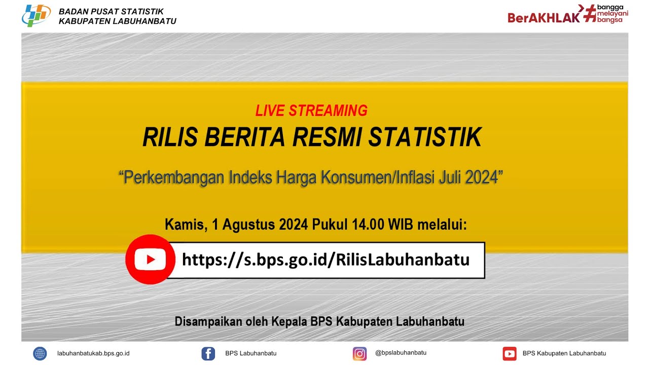 Berita Resmi Statistik Perkembangan Indeks Harga Konsumen/Inflasi Juli 2024 Kab. Labuhanbatu