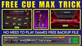 🎉 Heist Gateway Cue Max Trick - 8BallPool Free Cue Trick || Free Quest Tokens Without Play Games 🔥