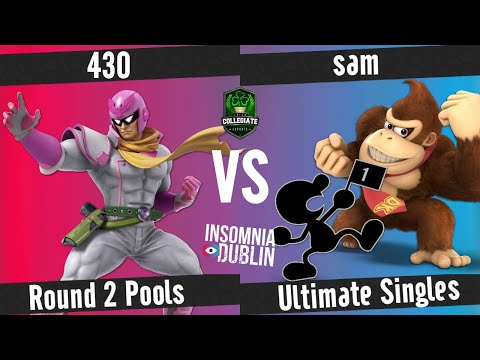 Insomnia Dublin Smash Ultimate -  430 (Captain Falcon) vs sam (Donkey Kong, Mr. G&W) - Round 2 Pools
