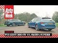 Peugeot 508 SW vs. Skoda Superb Combi - AutoWeek Dubbeltest - English subtitles