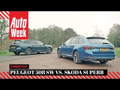 Peugeot 508 SW vs. Skoda Superb Combi - AutoWeek Dubbeltest - English subtitles
