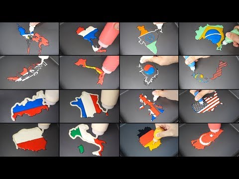 Best Country to visit YouTube - National Flag Map Pancake art