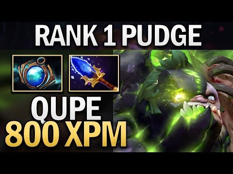 RANK 1 QUPE PUDGE WITH 800 XPM - DOTA 2 GAMEPLAY