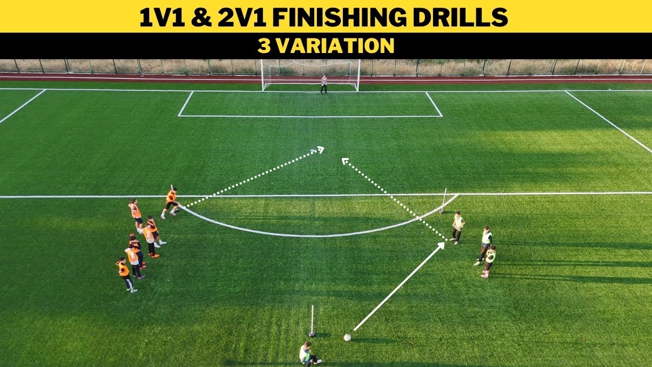 1v1 & 2v1 Finishing Drills | 3 Variations | Football/Soccer Training